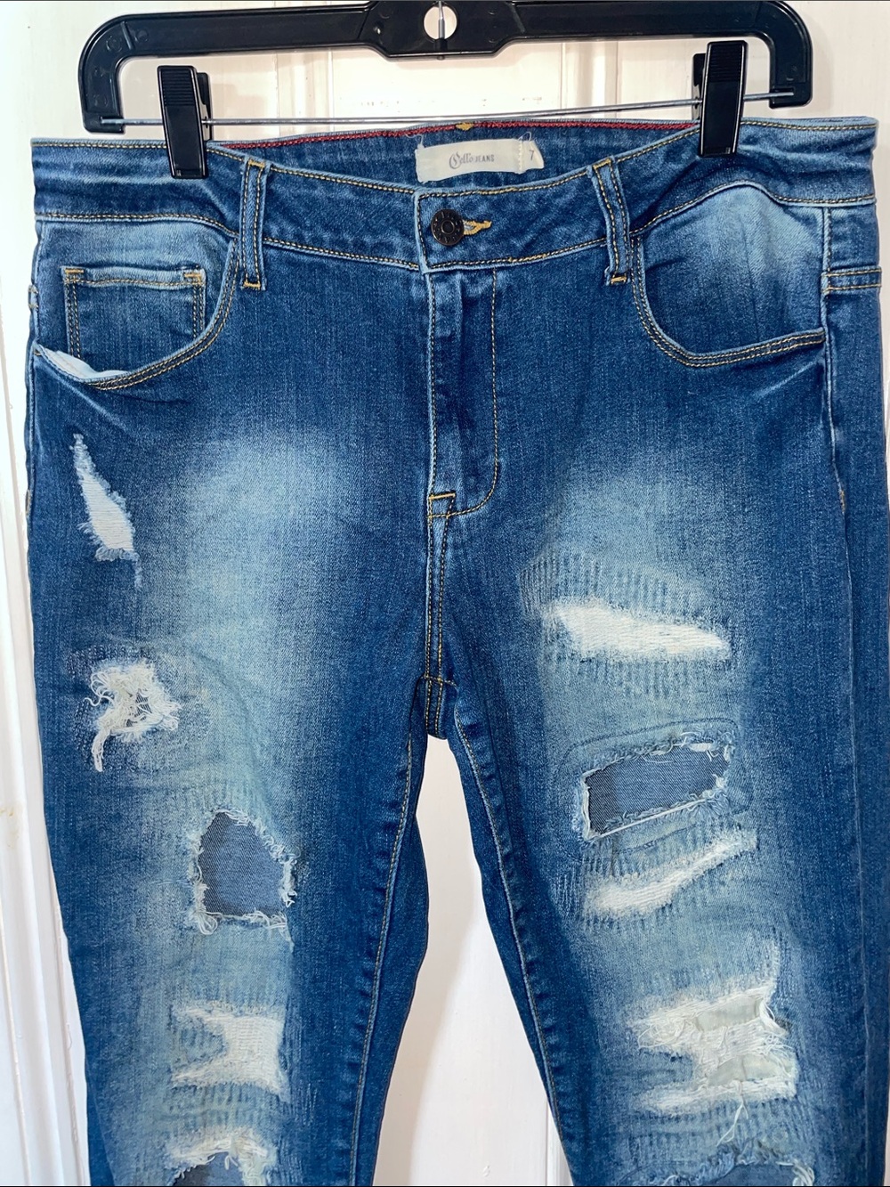 Cello Distressed Blue Skinny Jeans
